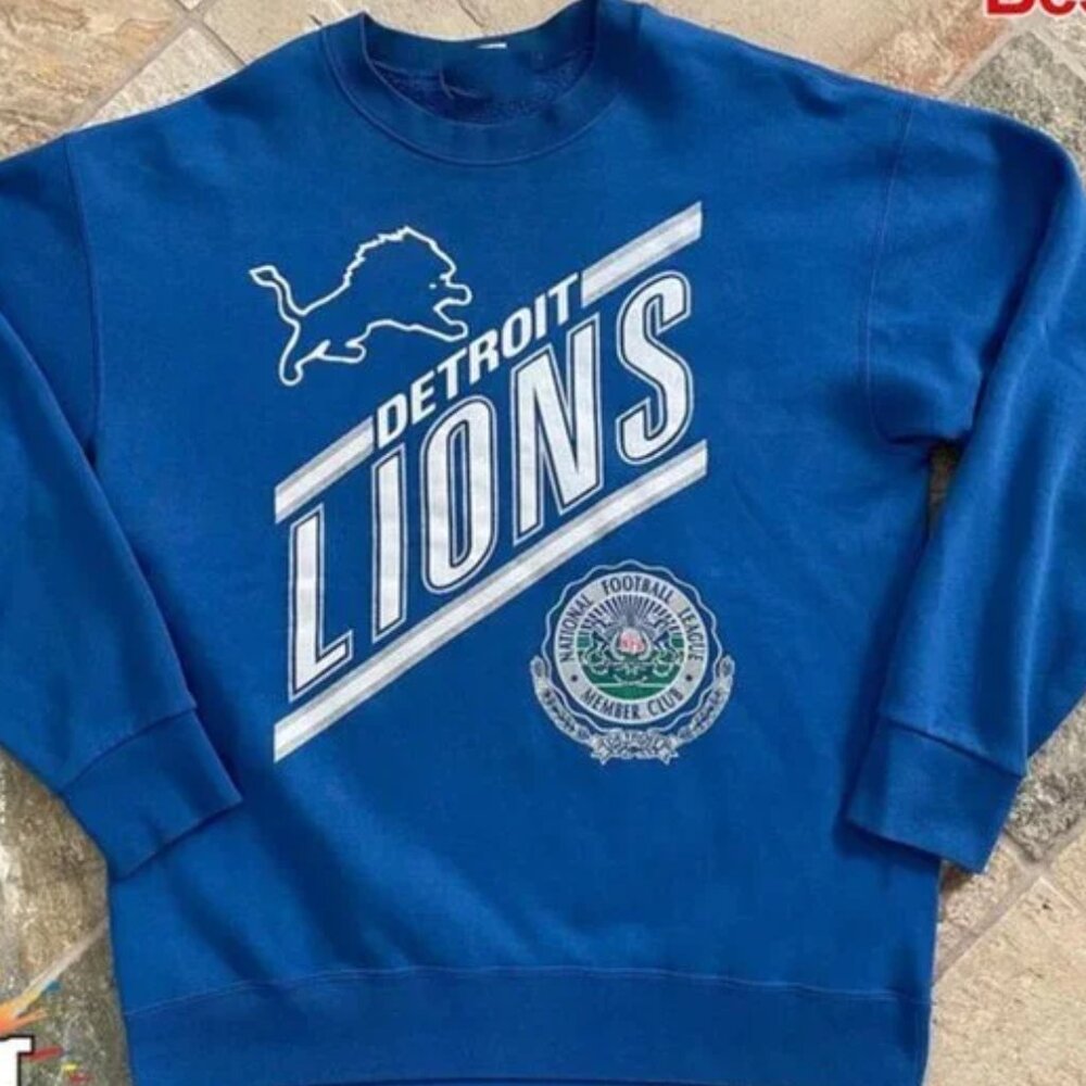 Vintage NFL Detroit Lions Logo Sweatshirt, Retro Detroit Lions Football Shirt